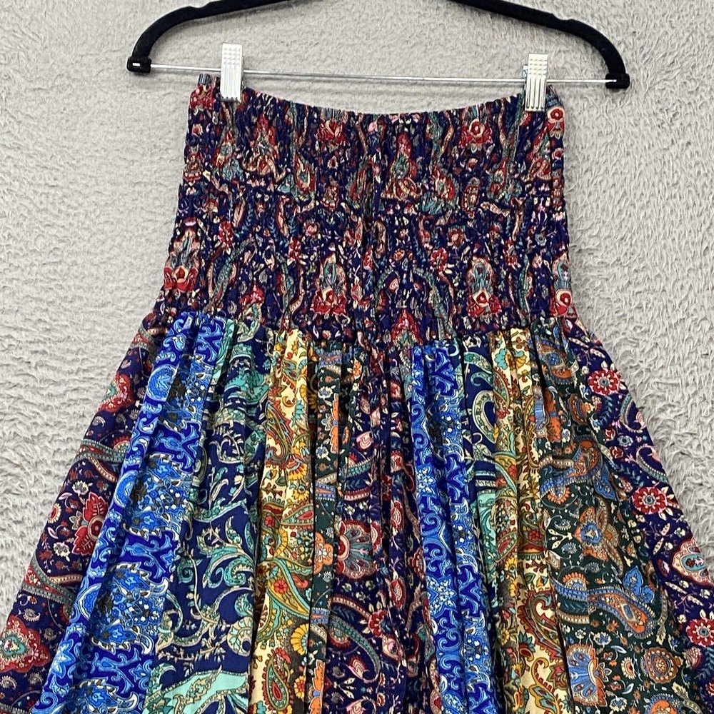 Earthbound Maxi Skirt / Dress Womens Medium Paisley Boho Patchwork Festival - Picture 2 of 13